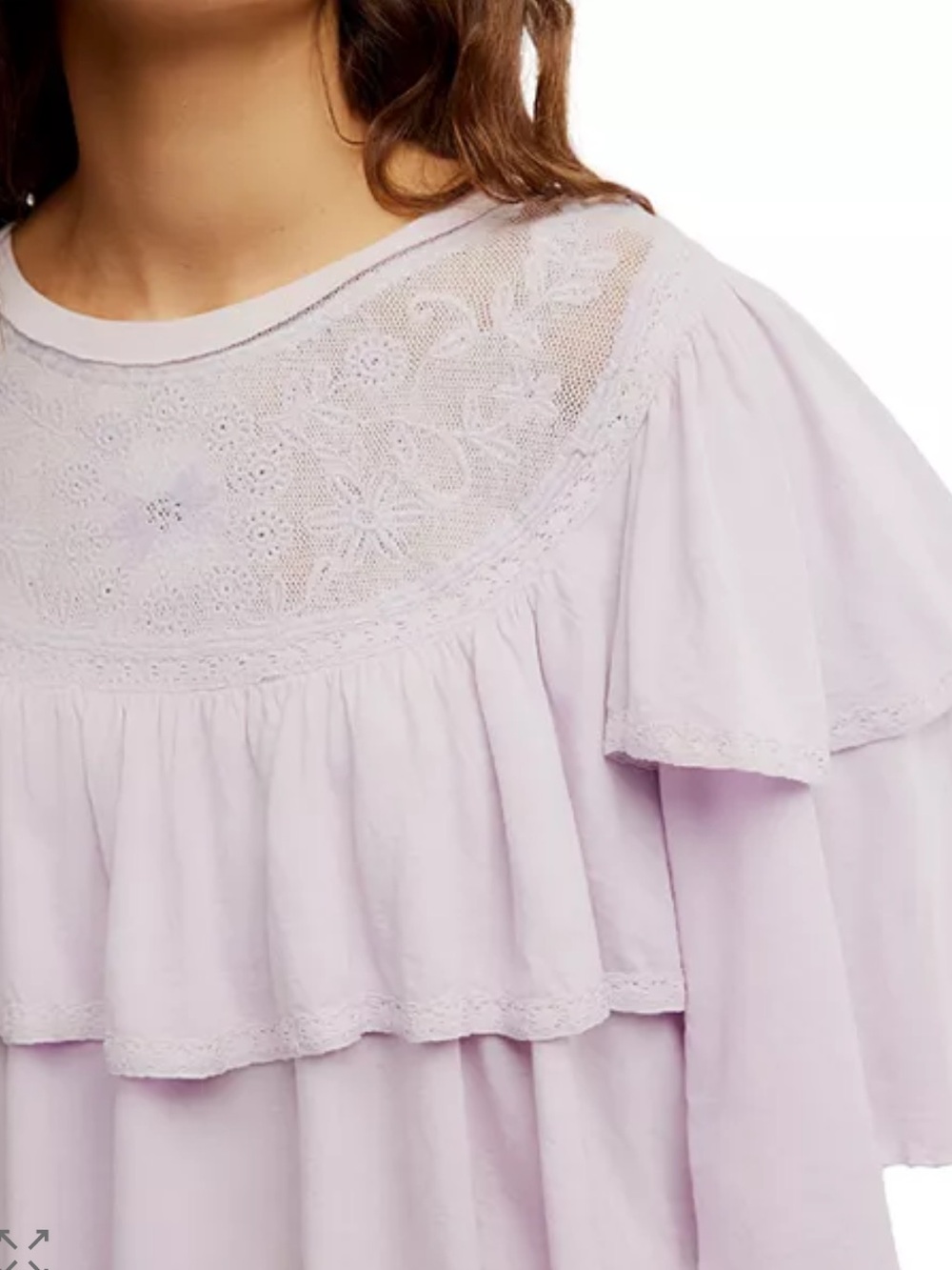 Free People Rose Ruffle Party Tee S NWT - Picture 2 of 13